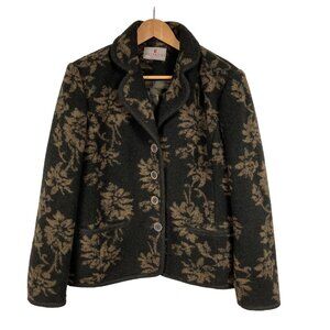 Steinbock Tyrol Austria Jacket Womens 10 Wool Floral Brown